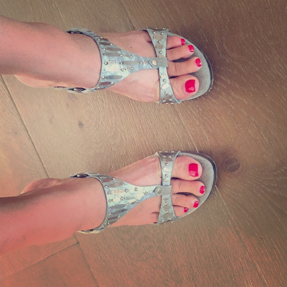 Silver summer heels